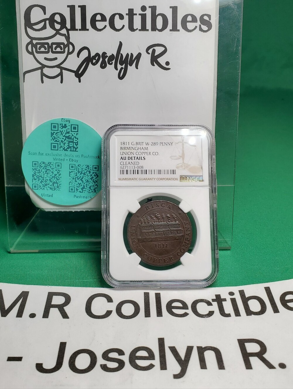 1811 GREAT BRITAIN 1 PENNY BIRMINGHAM UNION COPPER COMPANY NGC AU detail clean
